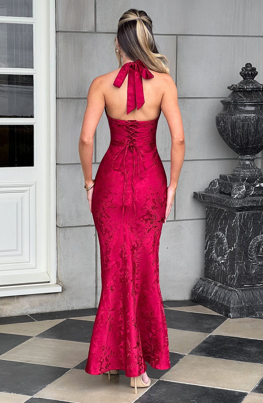 Flourenne Josefina Maxi Dress in Red