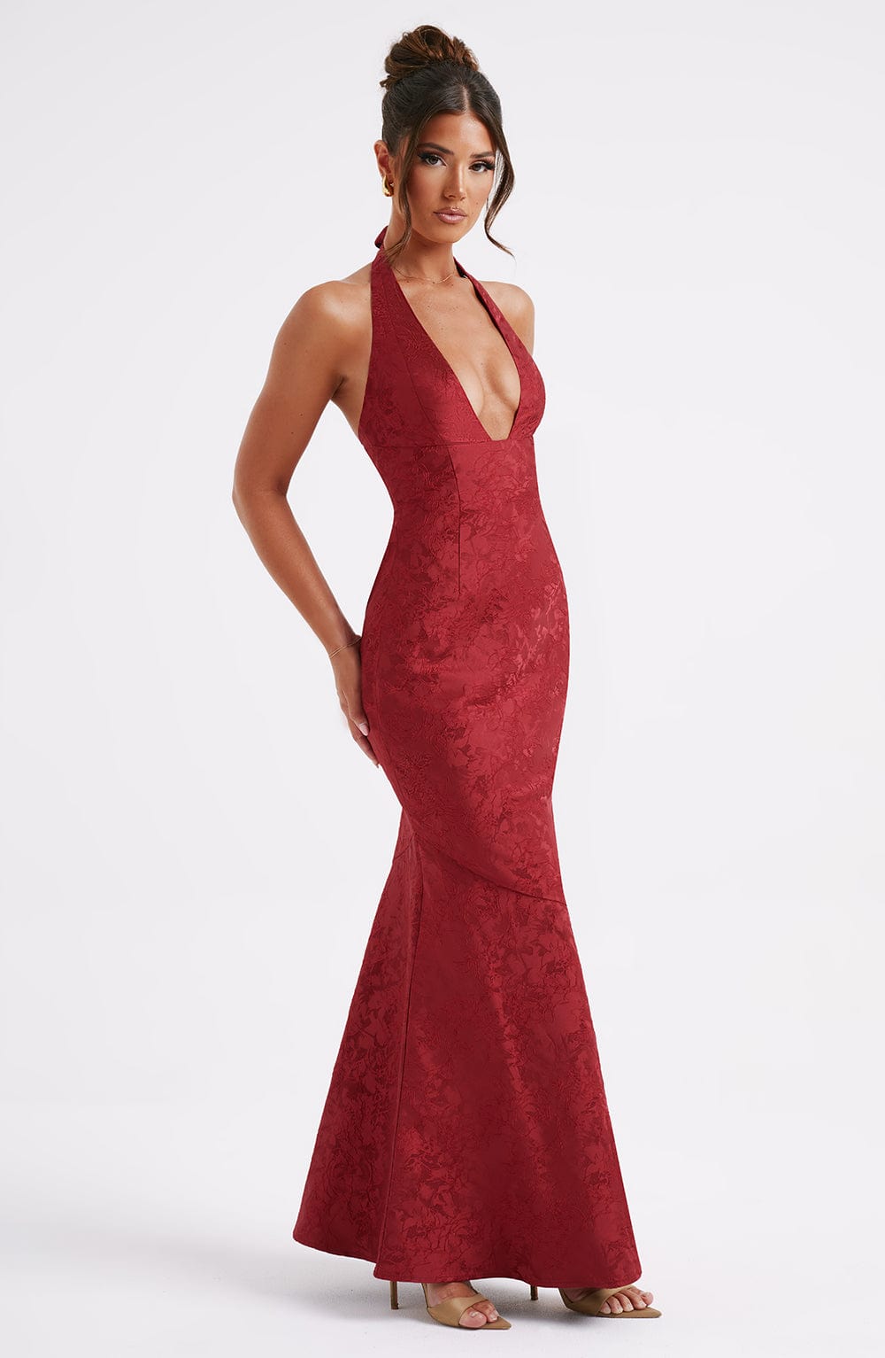 Flourenne Josefina Maxi Dress in Red
