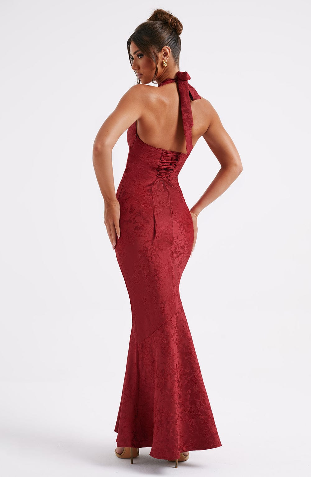 Flourenne Josefina Maxi Dress in Red