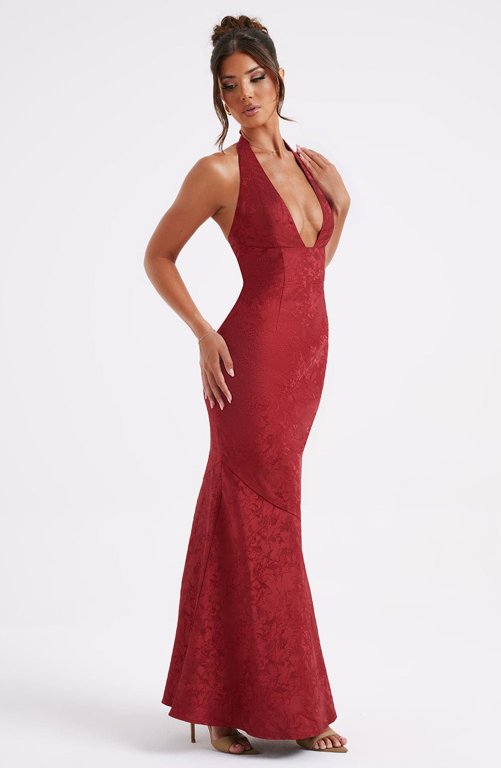 Flourenne Josefina Maxi Dress in Red