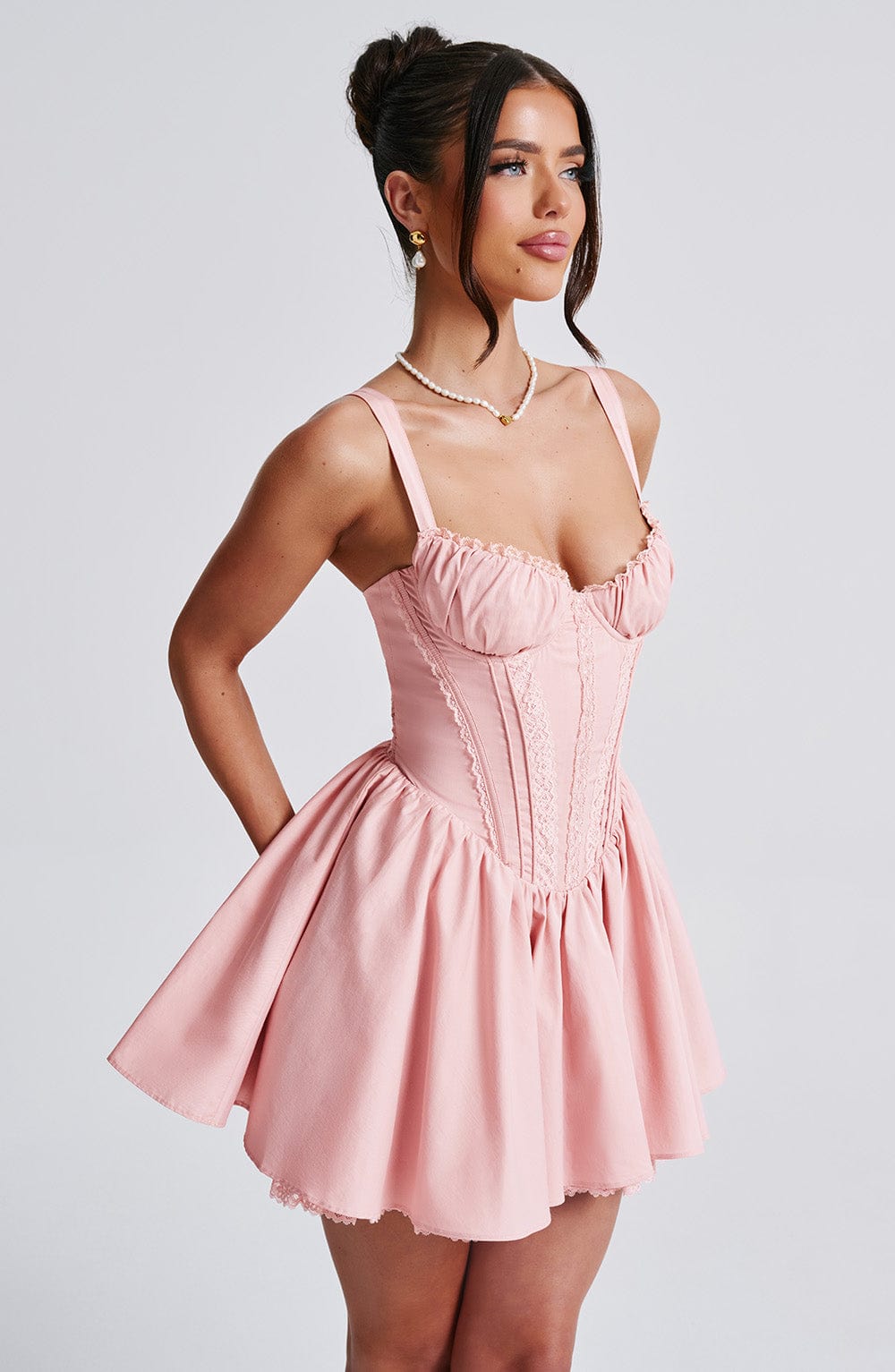 Flourenne Josette Mini Dress in Blush