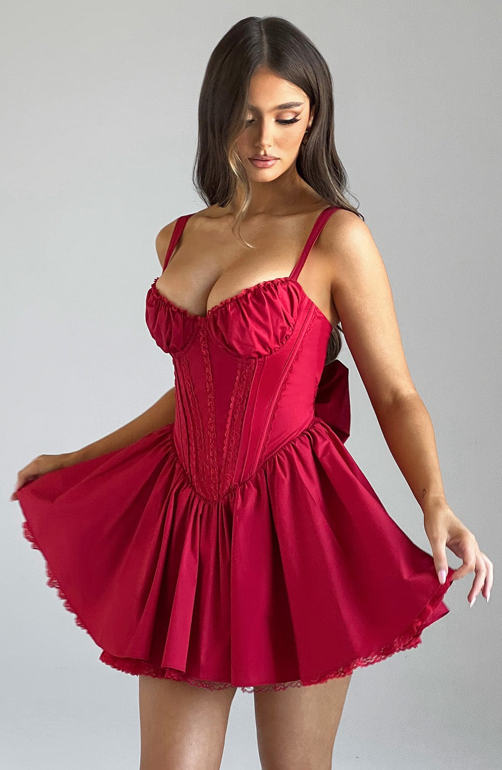 Flourenne Josette Mini Dress in Red