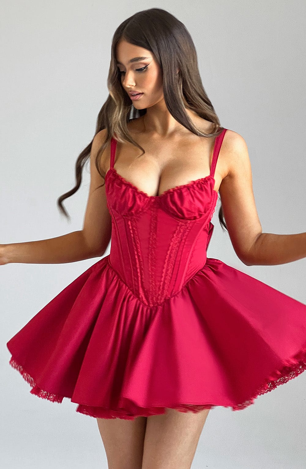 Flourenne Josette Mini Dress in Red
