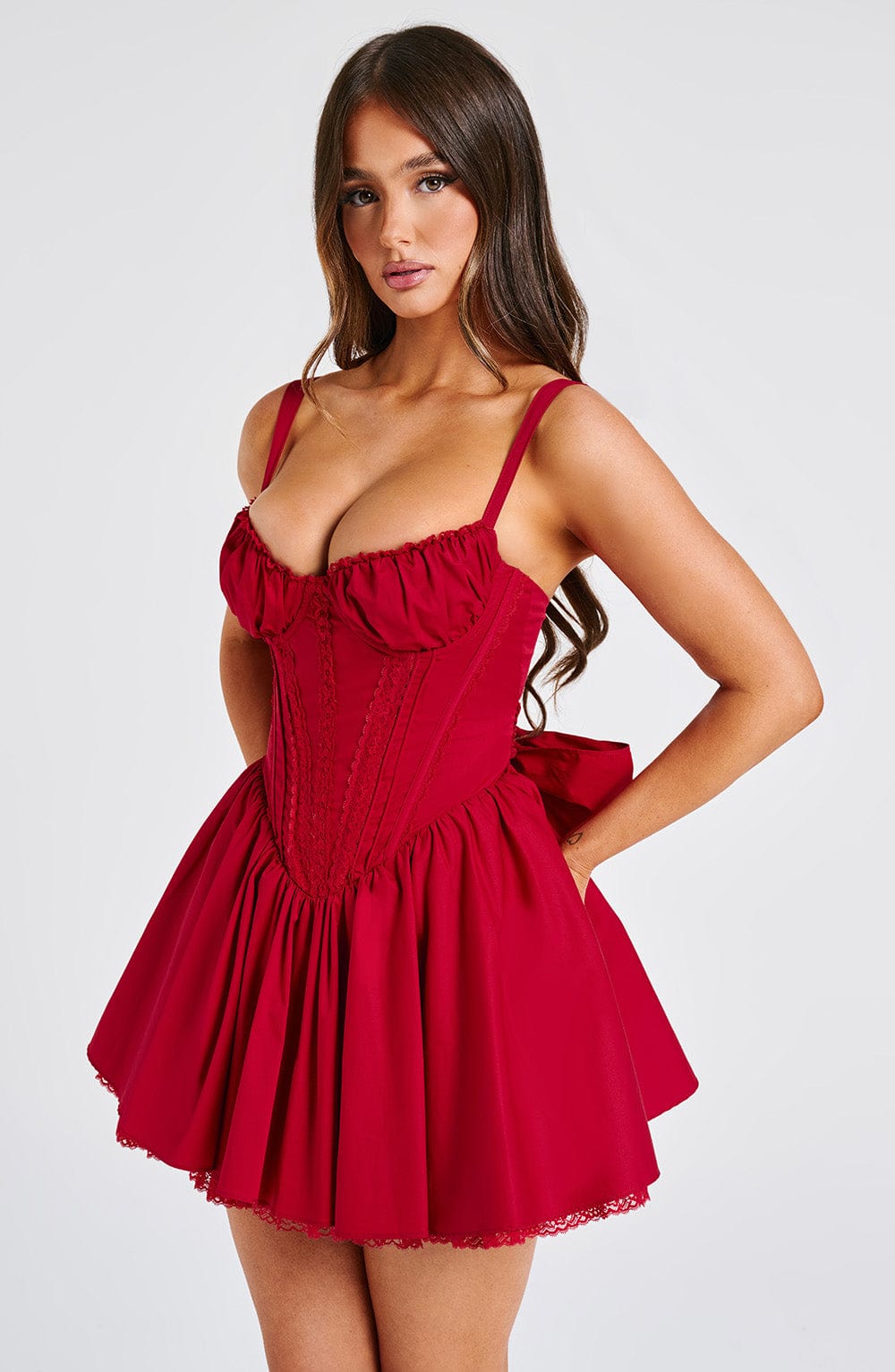 Flourenne Josette Mini Dress in Red