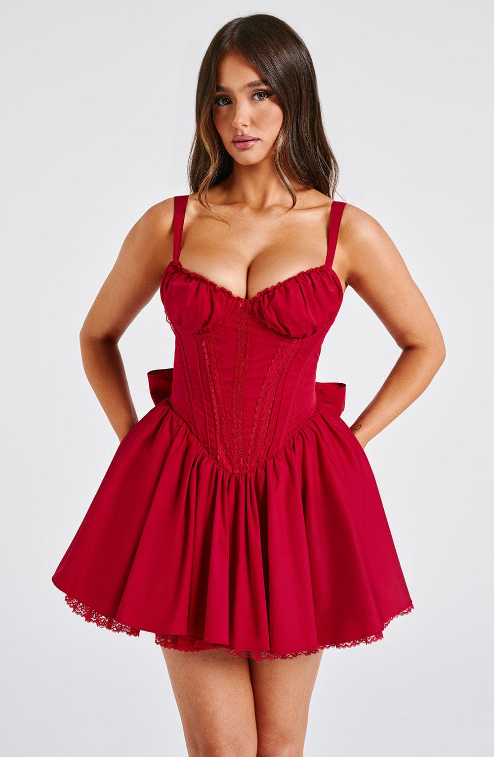 Flourenne Josette Mini Dress in Red