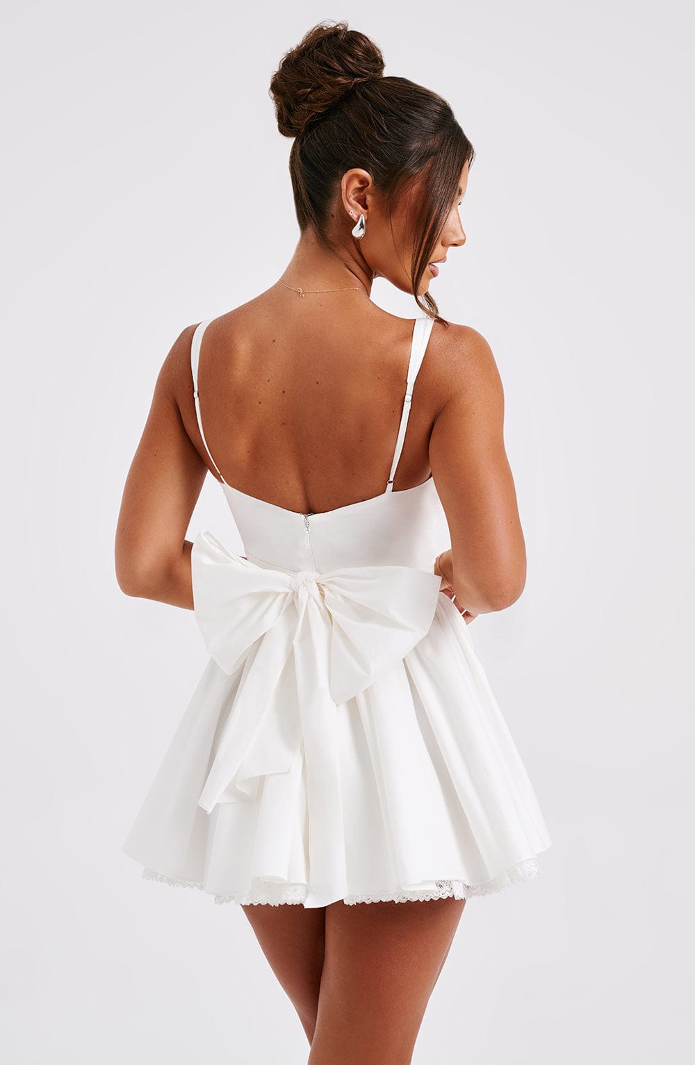 Flourenne Josette Mini Dress in White