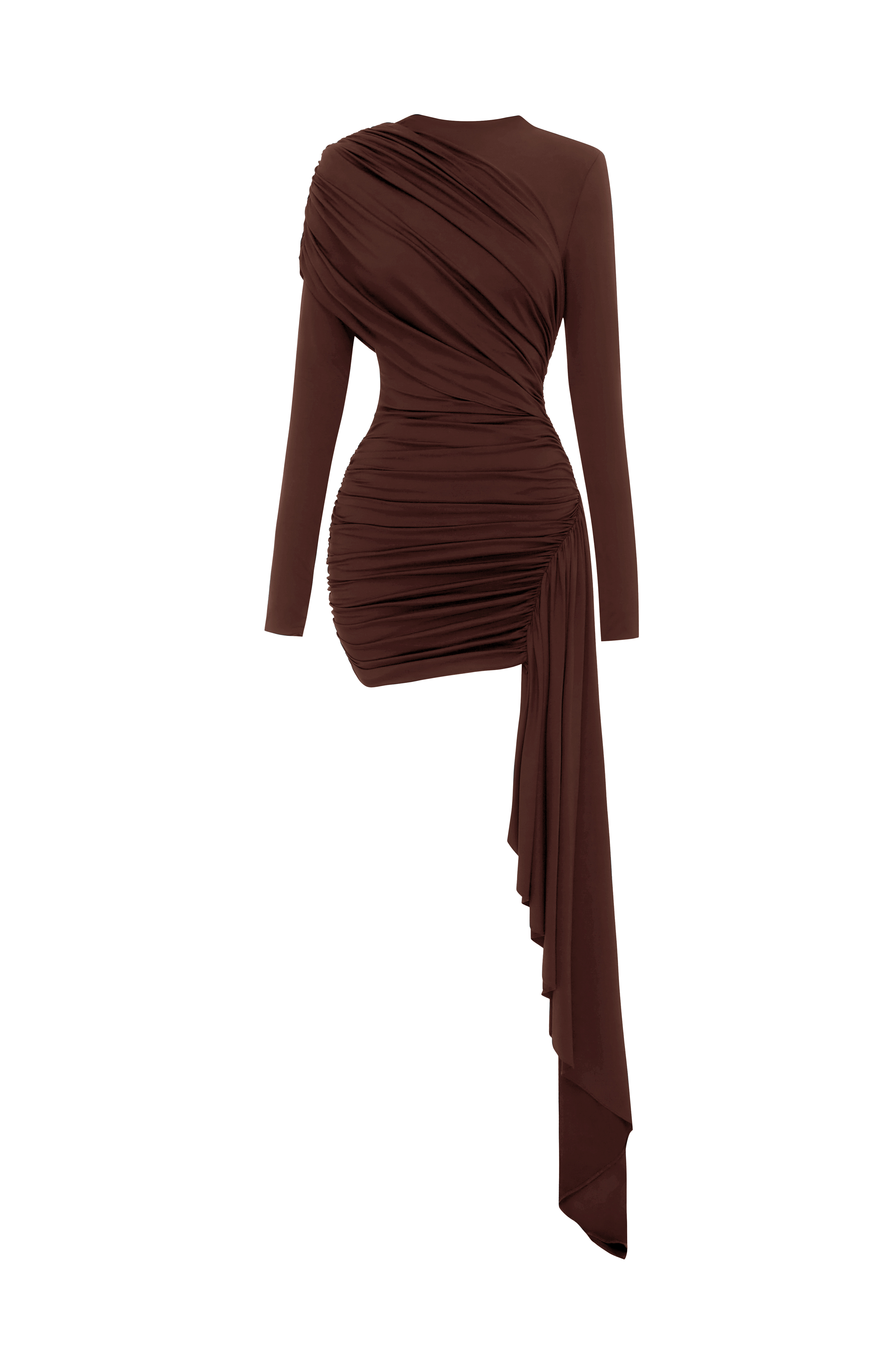 Flourenne Jovina Mini Dress in Plum Brown
