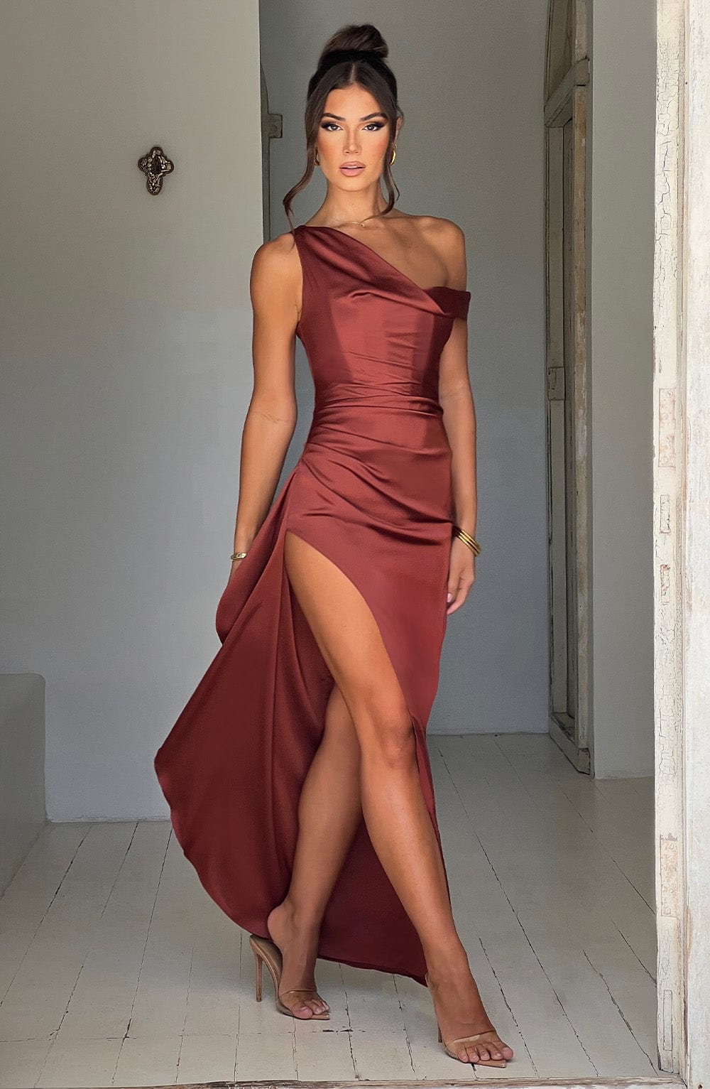 Flourenne Julietta Maxi Dress in Rust