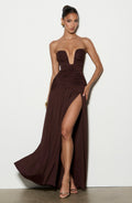Flourenne Junelle Maxi Dress in Plum Brown
