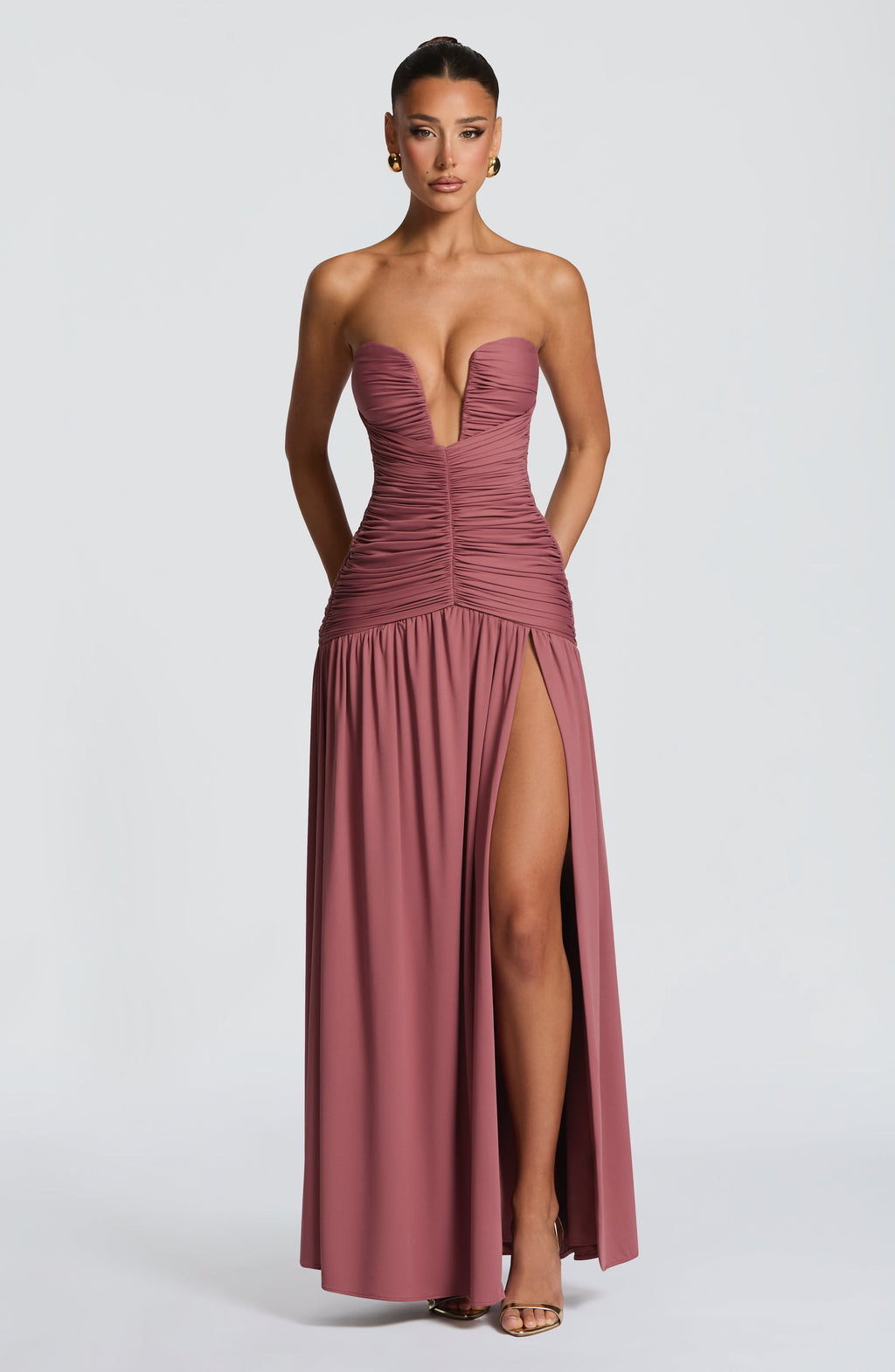 Flourenne Junelle Maxi Dress in Rose Brown