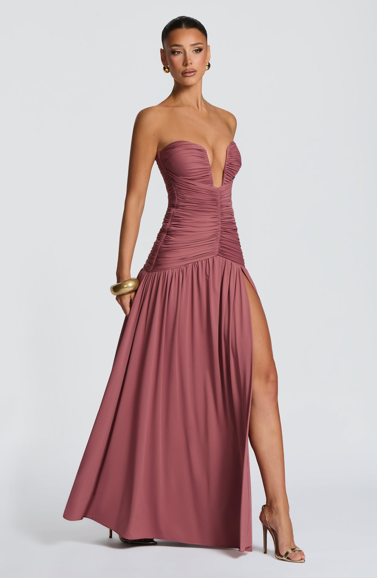 Flourenne Junelle Maxi Dress in Rose Brown