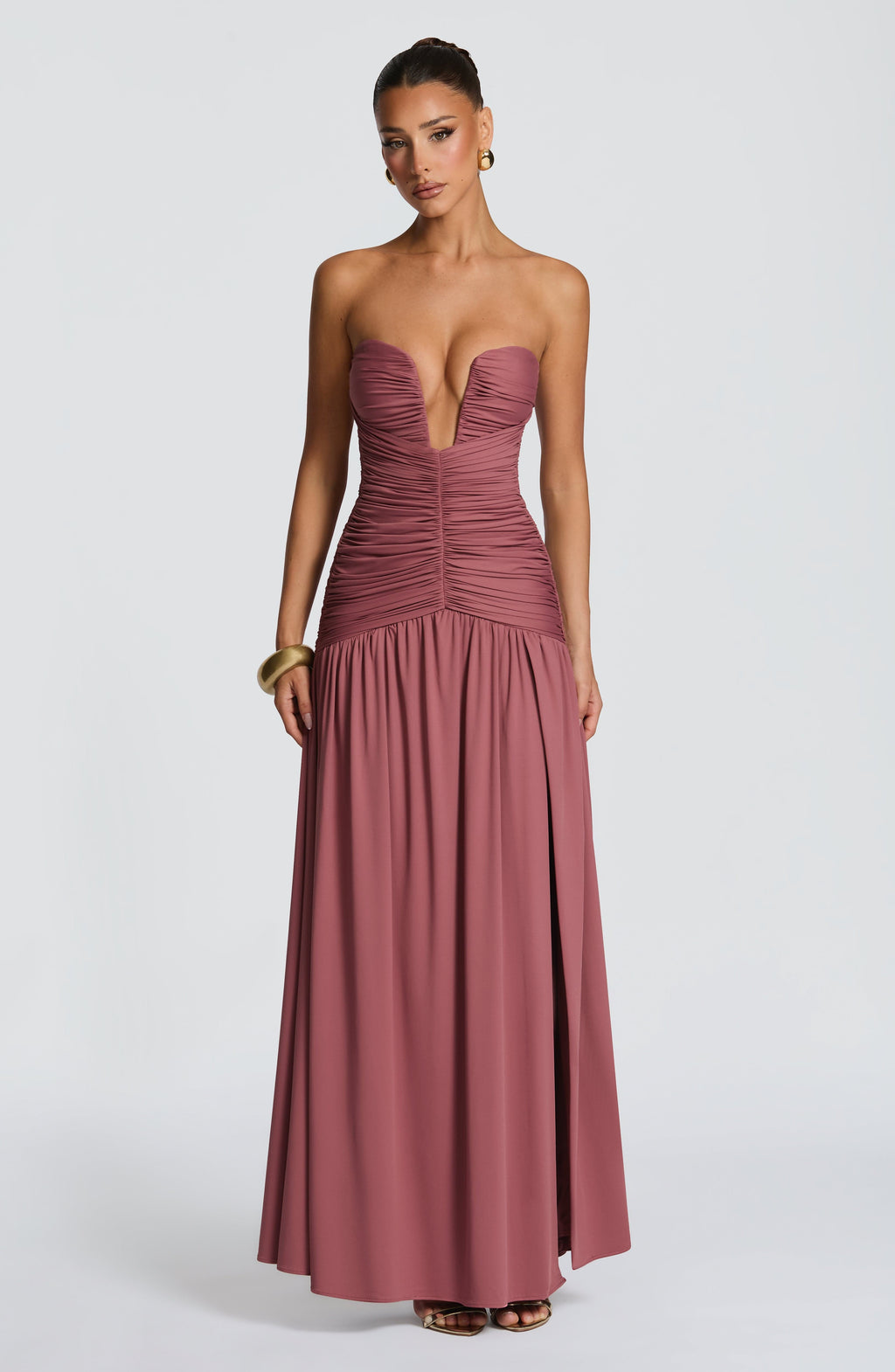 Flourenne Junelle Maxi Dress in Rose Brown