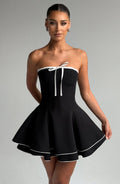 Flourenne Junora Mini Dress in Black/White