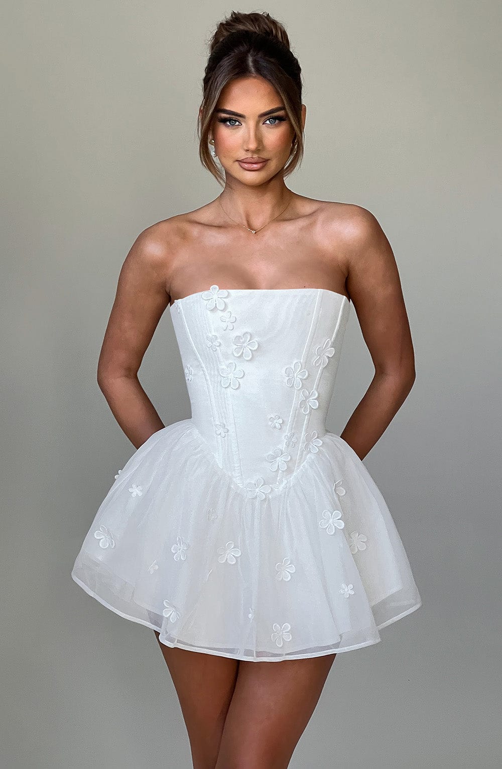Flourenne Justine Playsuit in Ivory