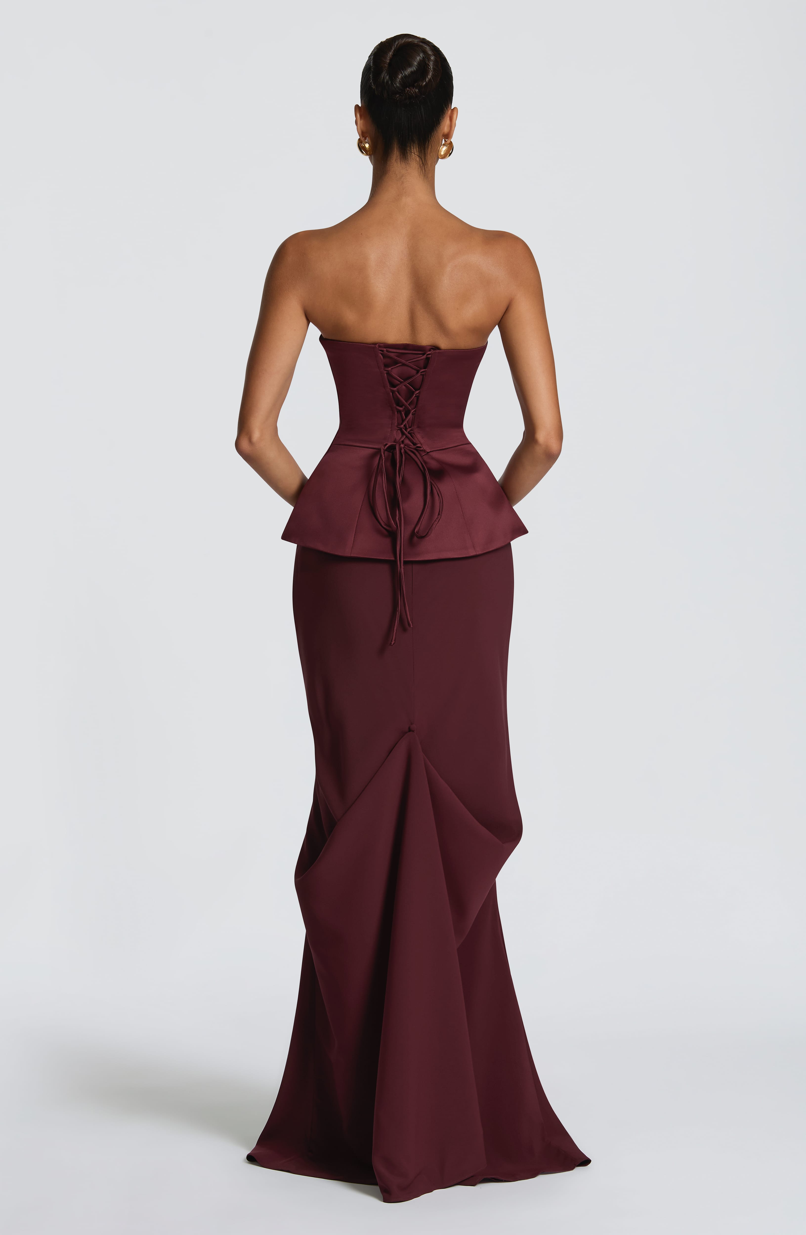 Flourenne Kaiana Maxi Skirt in Cherry Lacquer