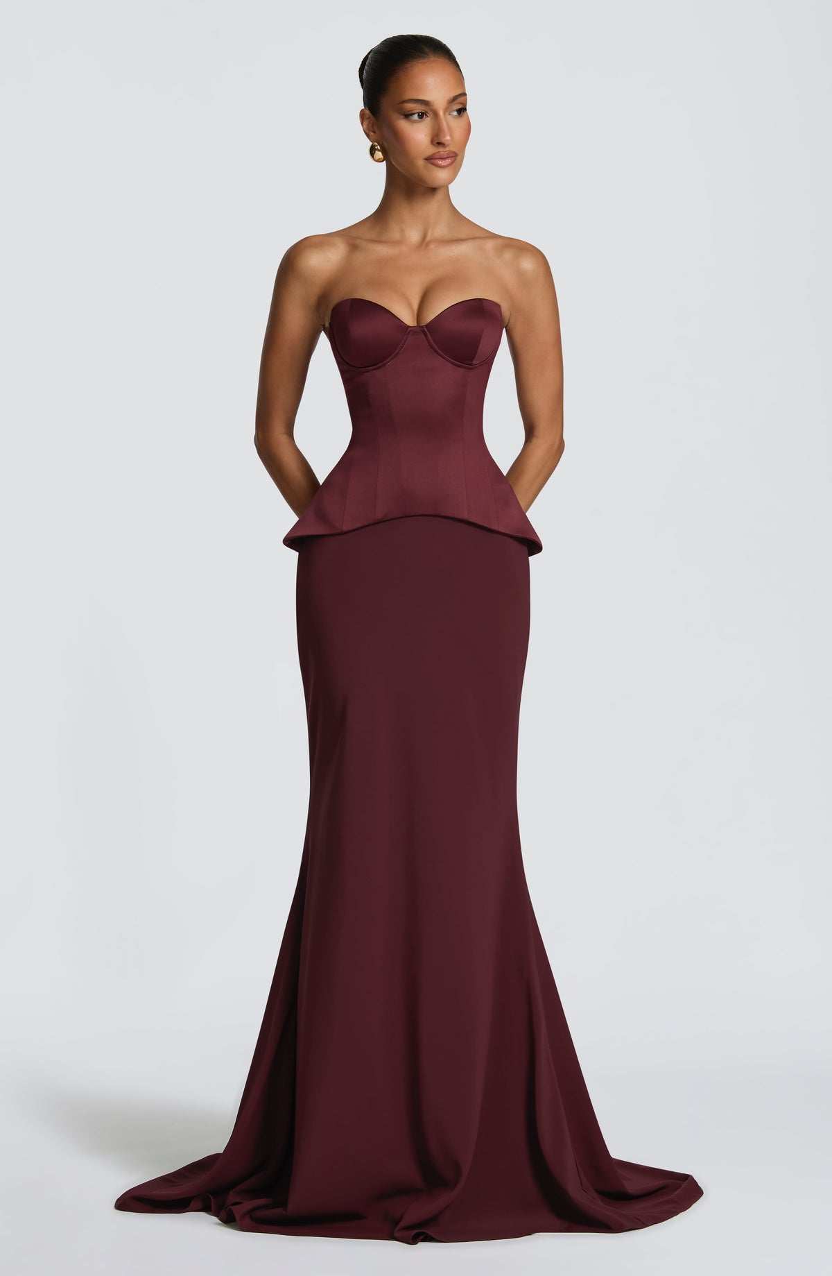 Flourenne Kaiana Maxi Skirt in Cherry Lacquer