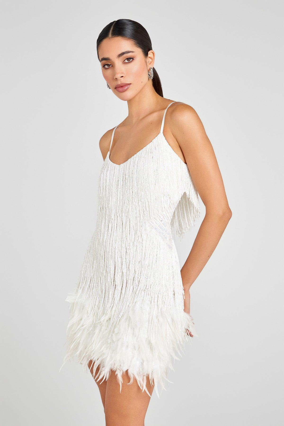 Flourenne Lotelle Mini Dress in White