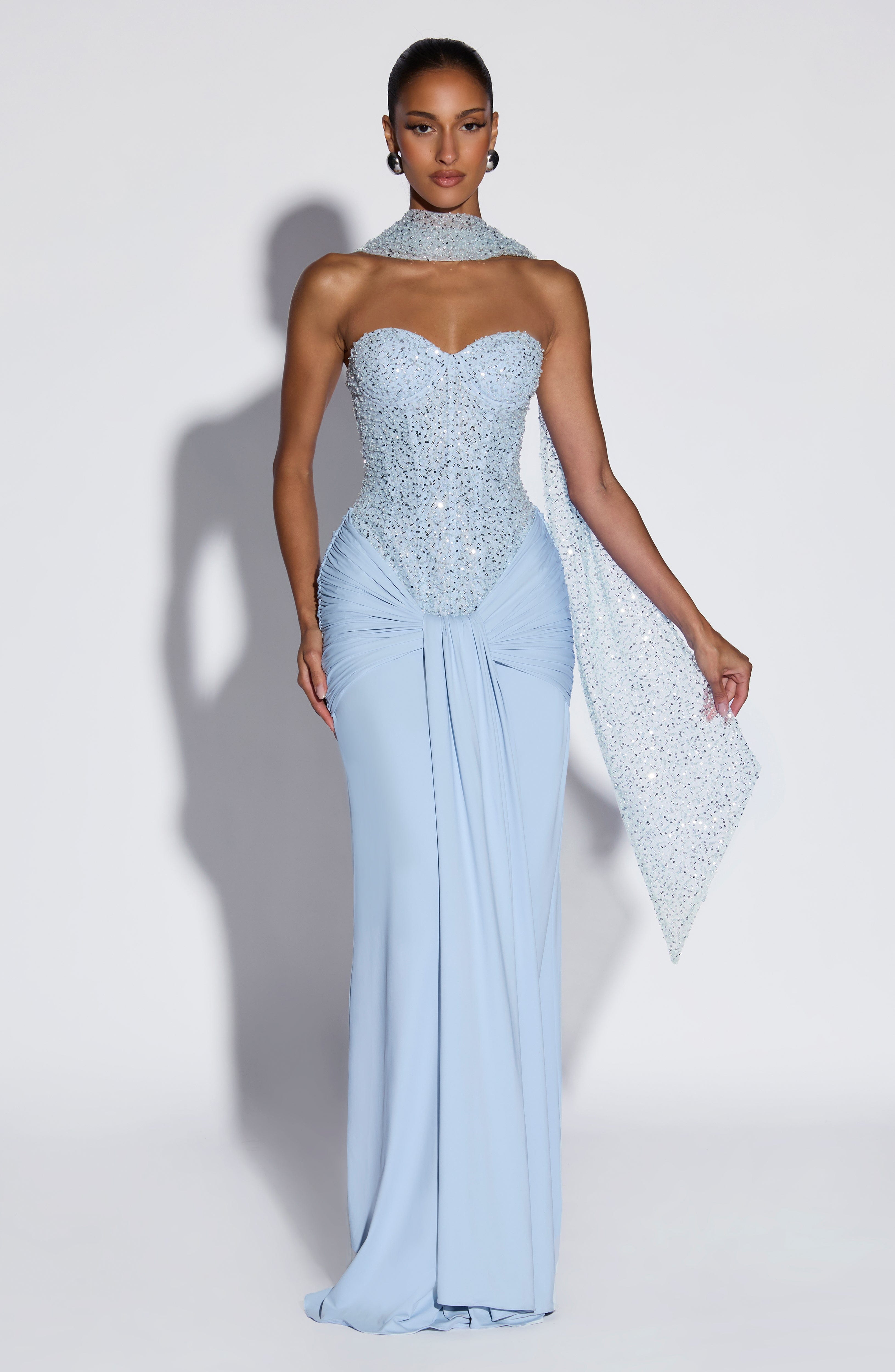 Flourenne Maiya Scarf in Glacier Blue