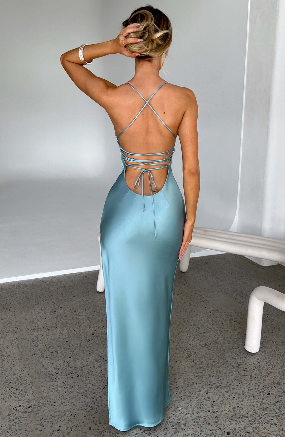 Flourenne Makalina Maxi Dress in Turquoise