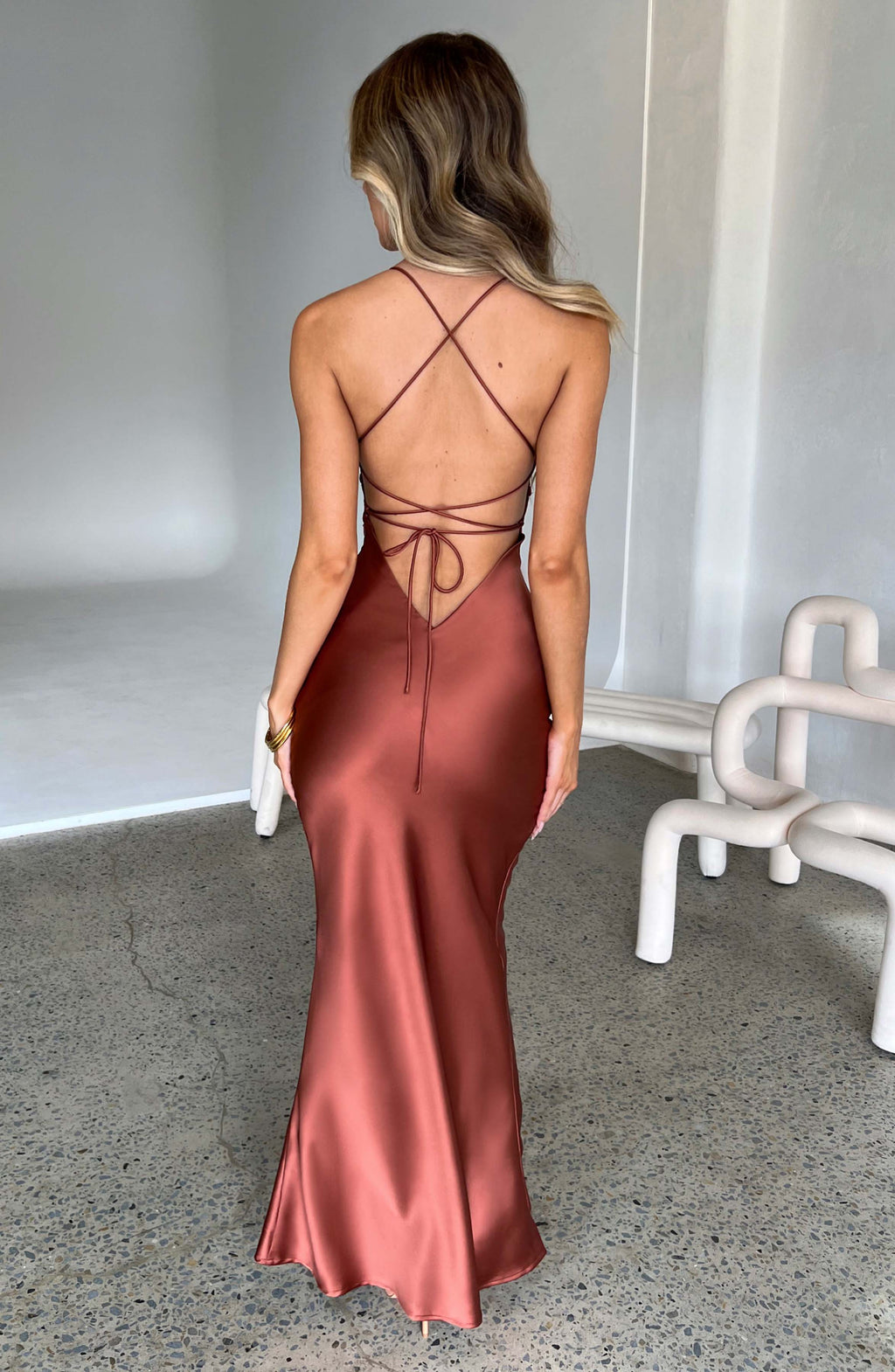 Flourenne Malikah Maxi Dress in Rust