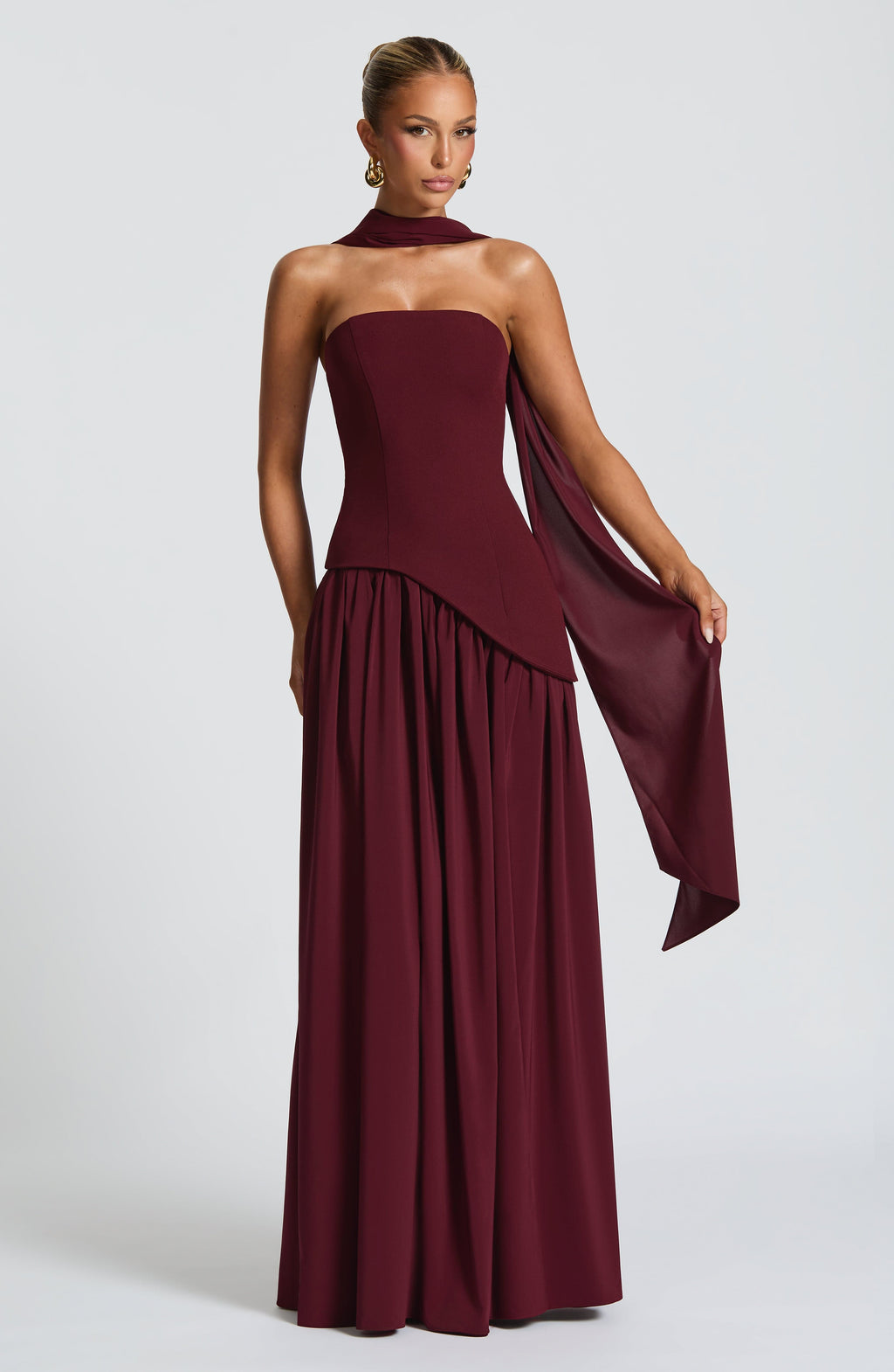 Flourenne Maliyana Maxi Dress in Cherry Lacquer
