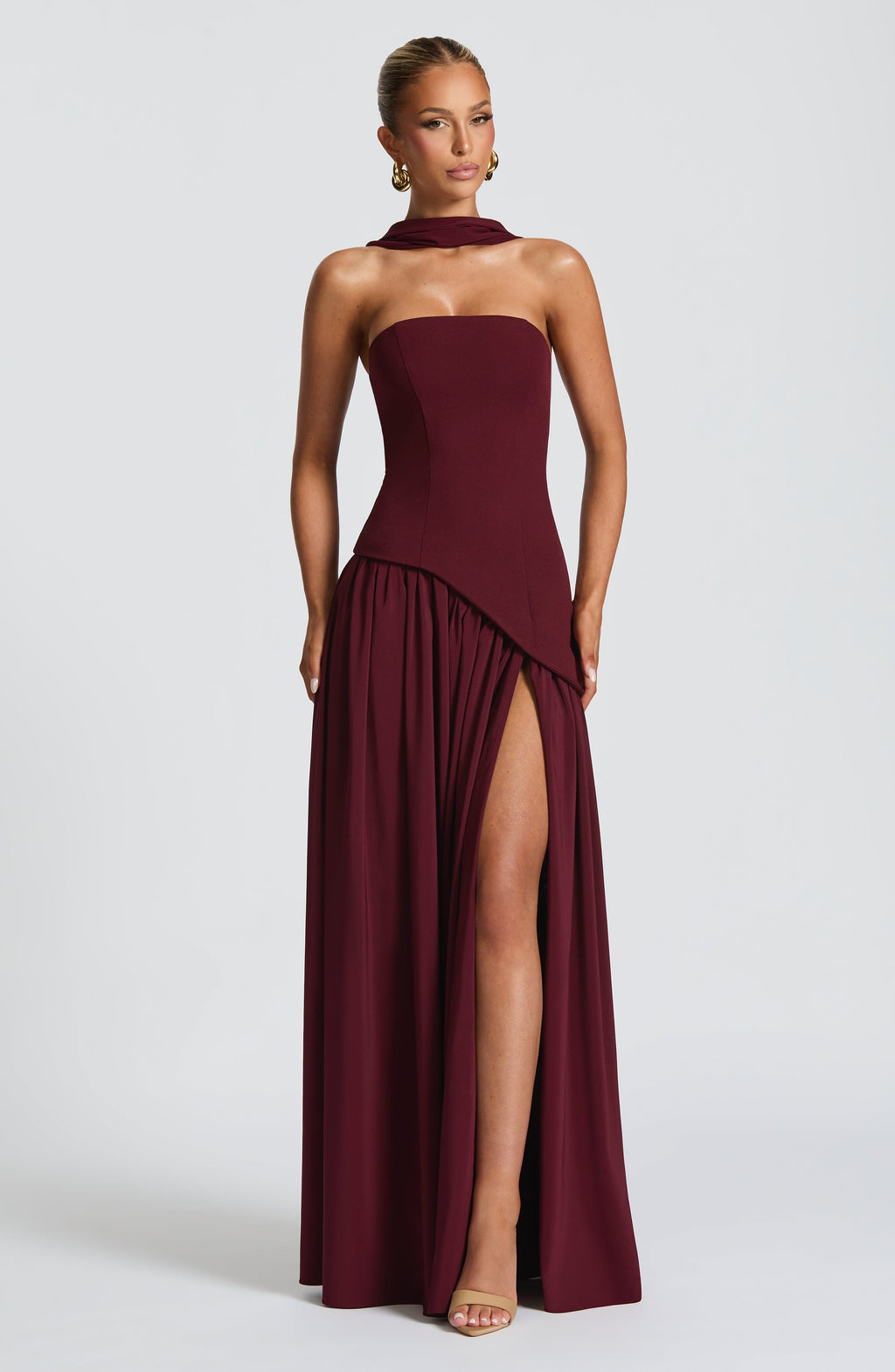 Flourenne Maliyana Maxi Dress in Cherry Lacquer