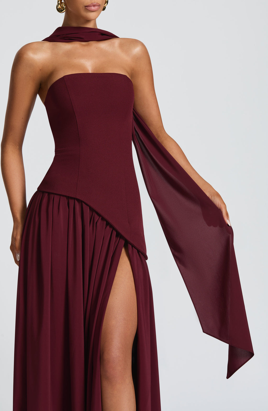 Flourenne Maliyana Maxi Dress in Cherry Lacquer