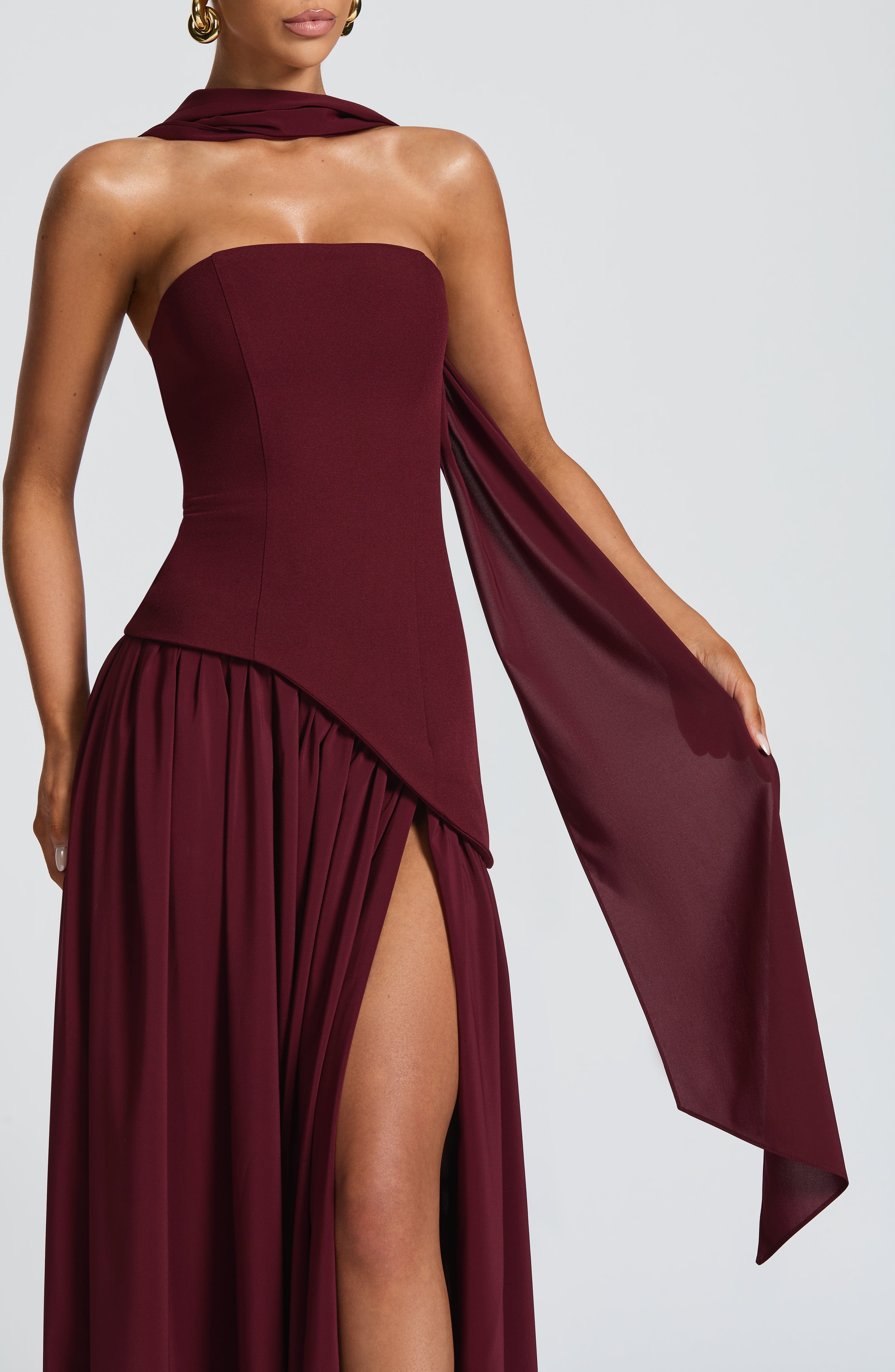 Flourenne Maliyana Maxi Dress in Cherry Lacquer