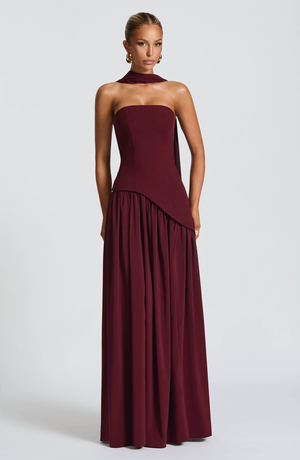 Flourenne Maliyana Maxi Dress in Cherry Lacquer
