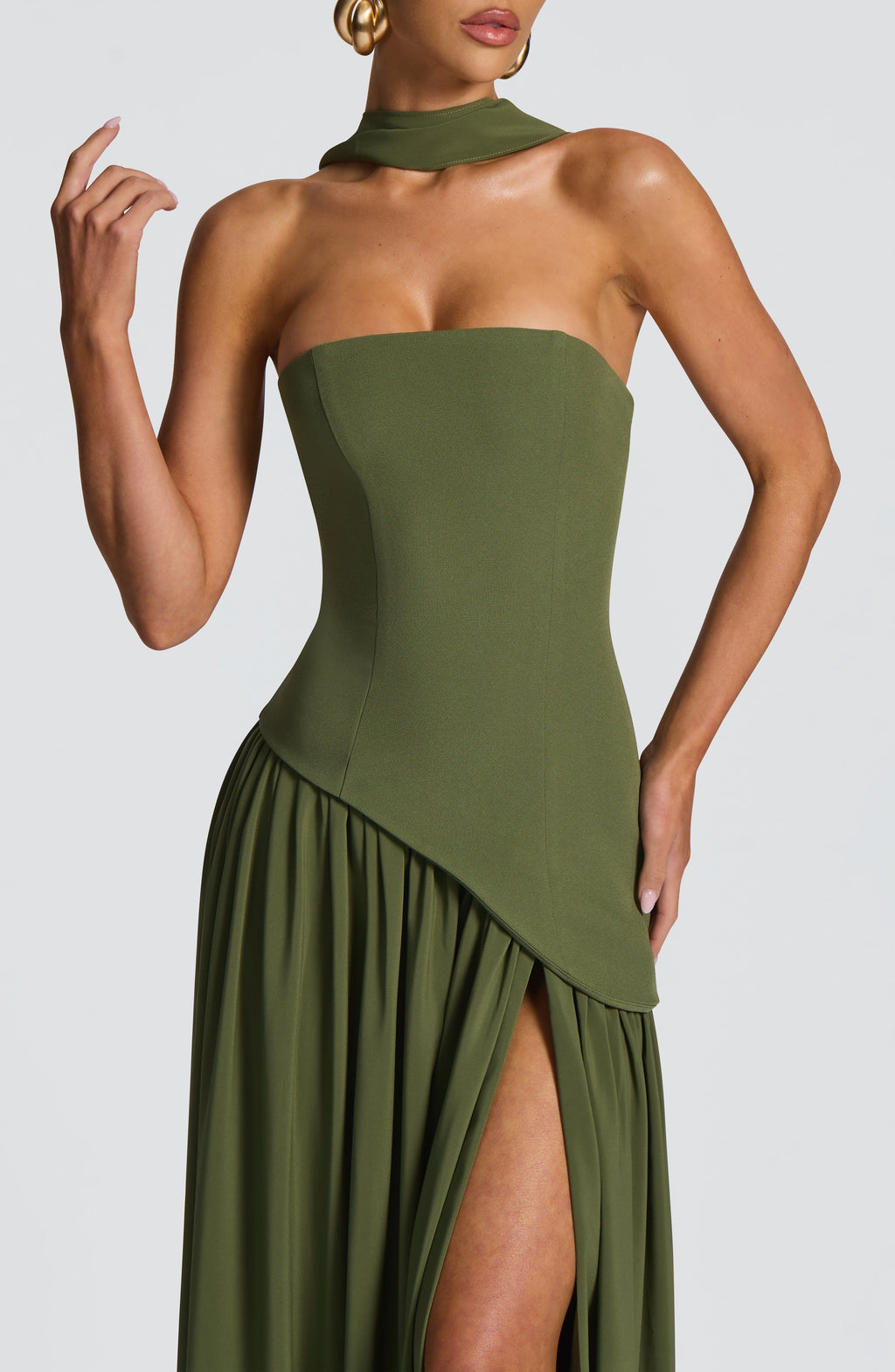 Flourenne Maliyana Maxi Dress in Khaki