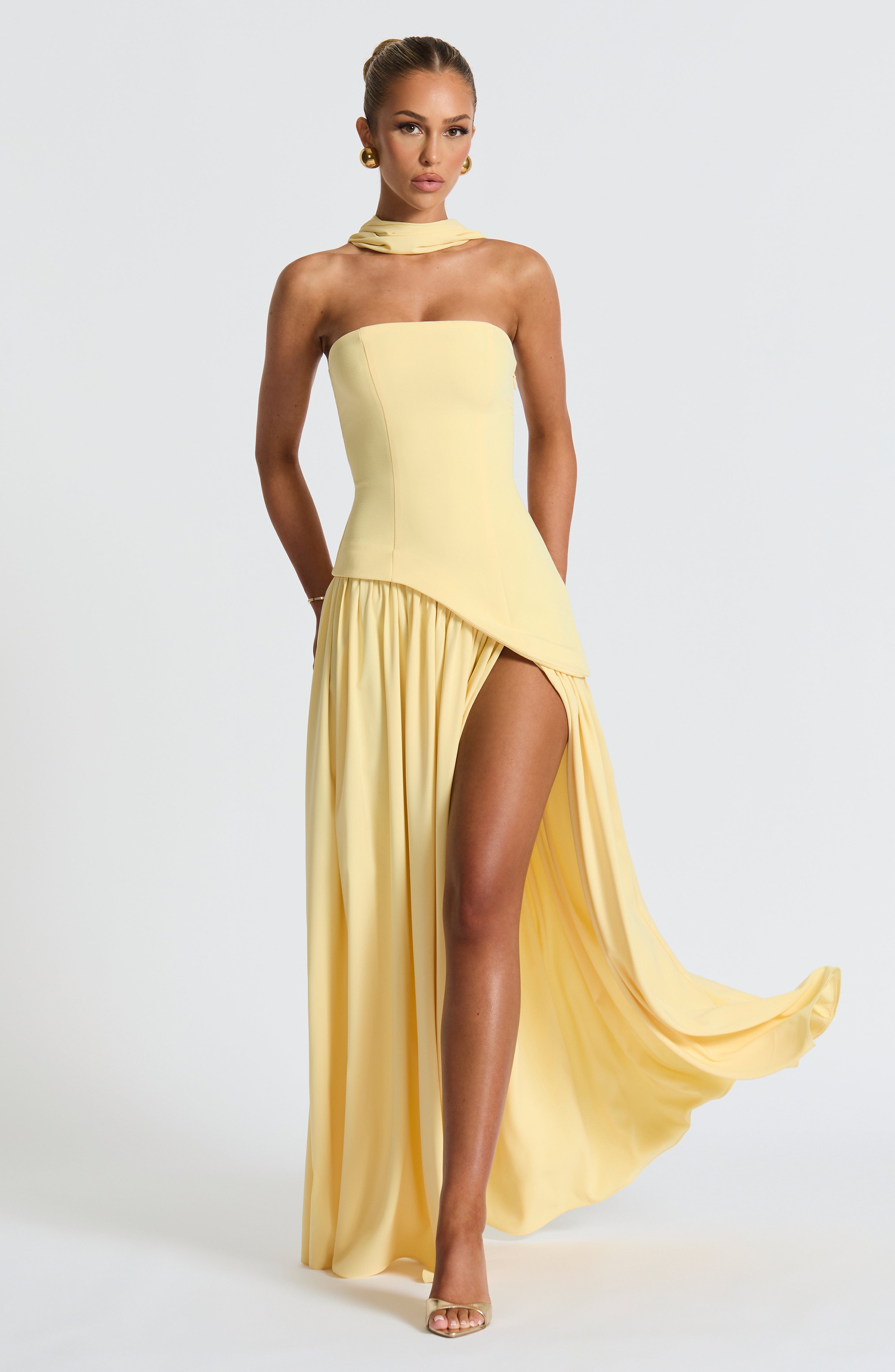 Flourenne Maliyana Maxi Dress in Lemon