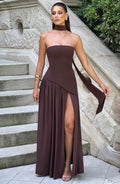 Flourenne Maliyana Maxi Dress in Plum Brown