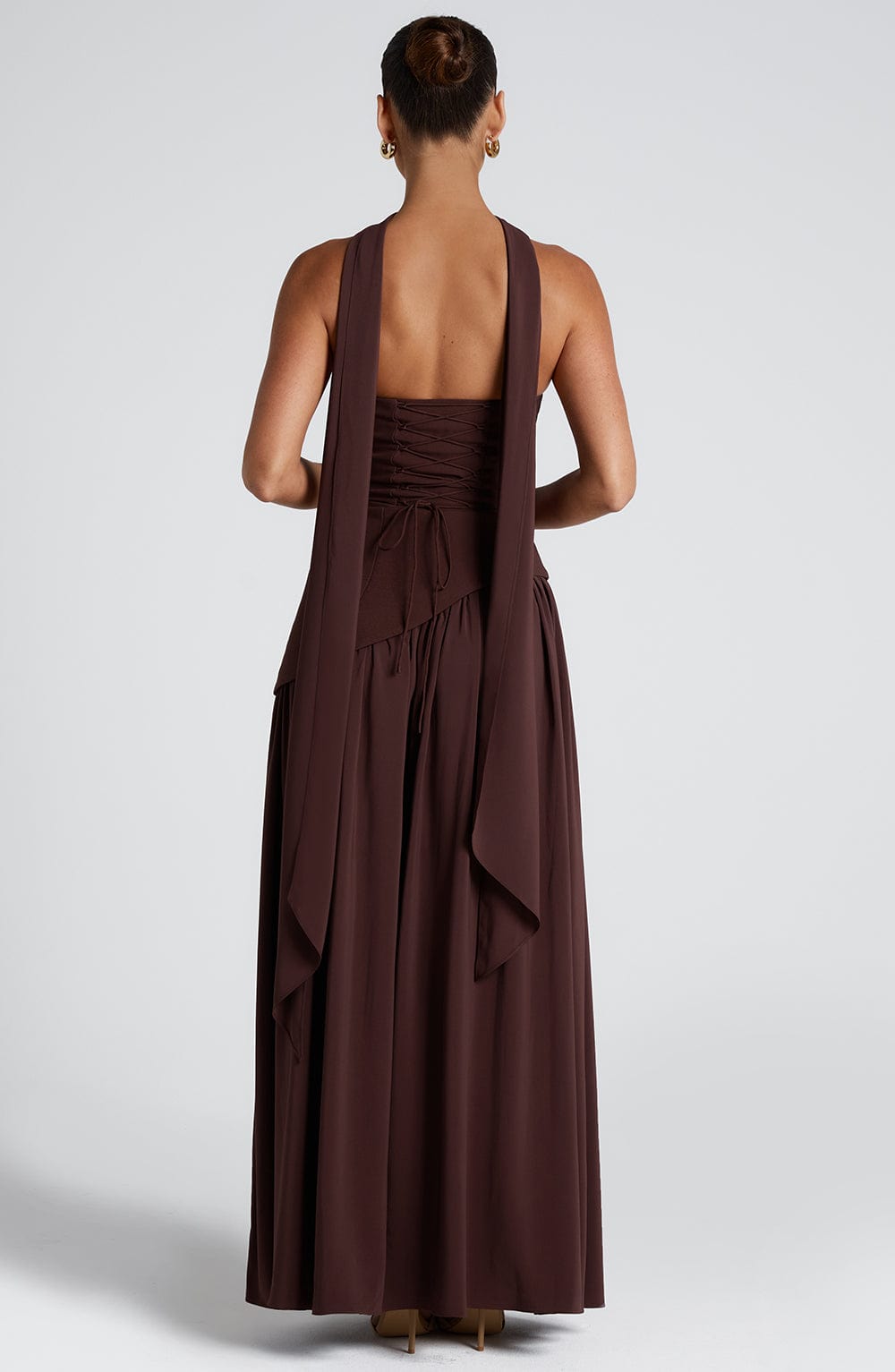 Flourenne Maliyana Maxi Dress in Plum Brown