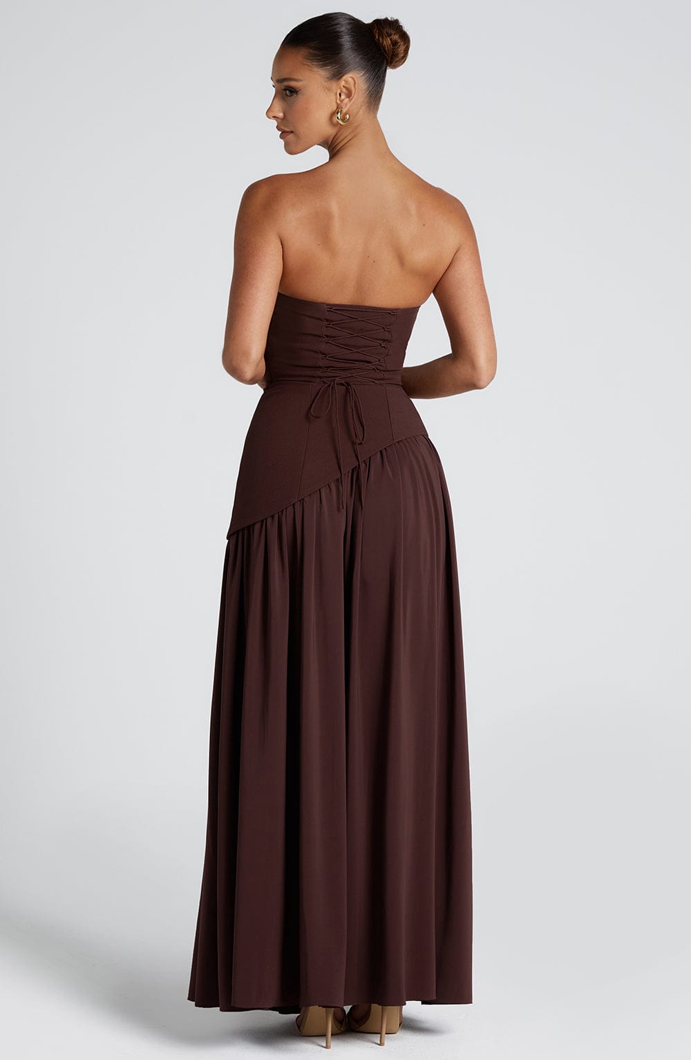 Flourenne Maliyana Maxi Dress in Plum Brown