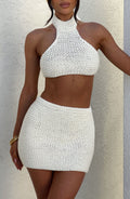Flourenne Margaux Halter Top in Ivory