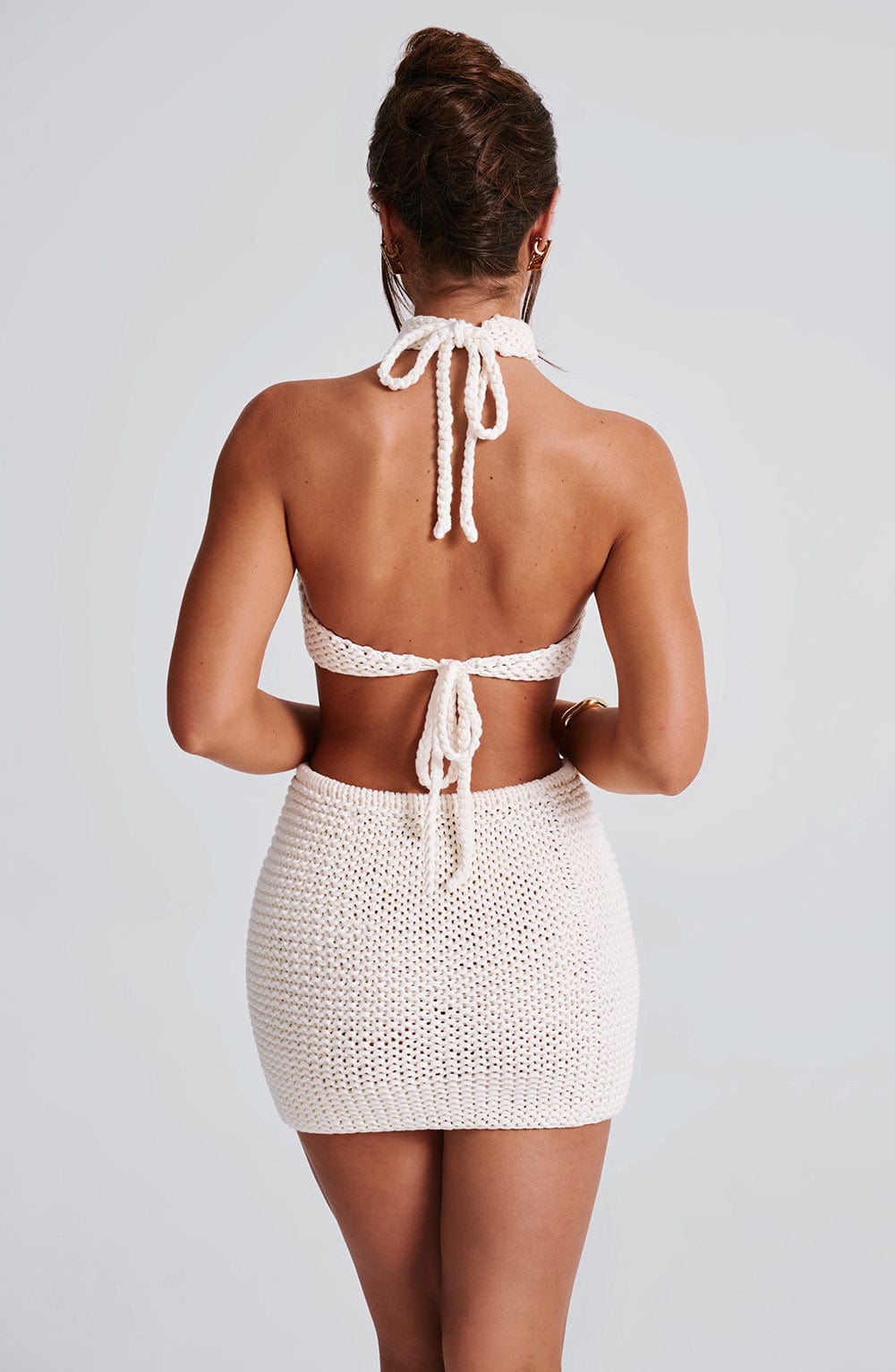 Flourenne Margaux Halter Top in Ivory