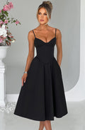 Flourenne Mariella Midi Dress in Black