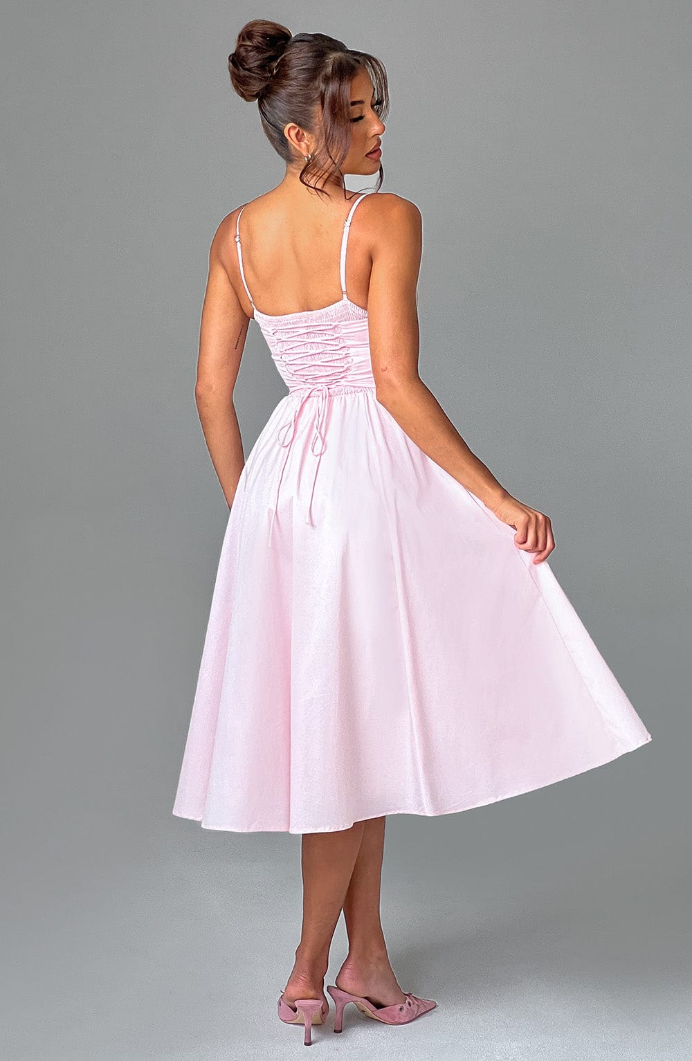 Flourenne Mariella Midi Dress in Blush