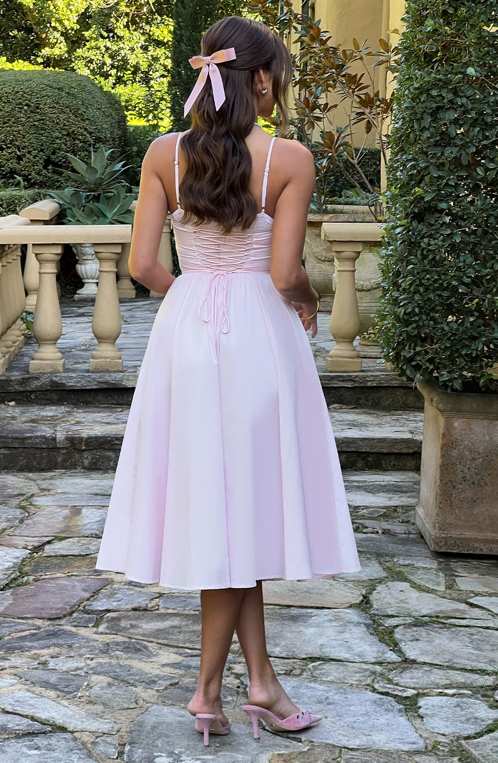 Flourenne Mariella Midi Dress in Blush