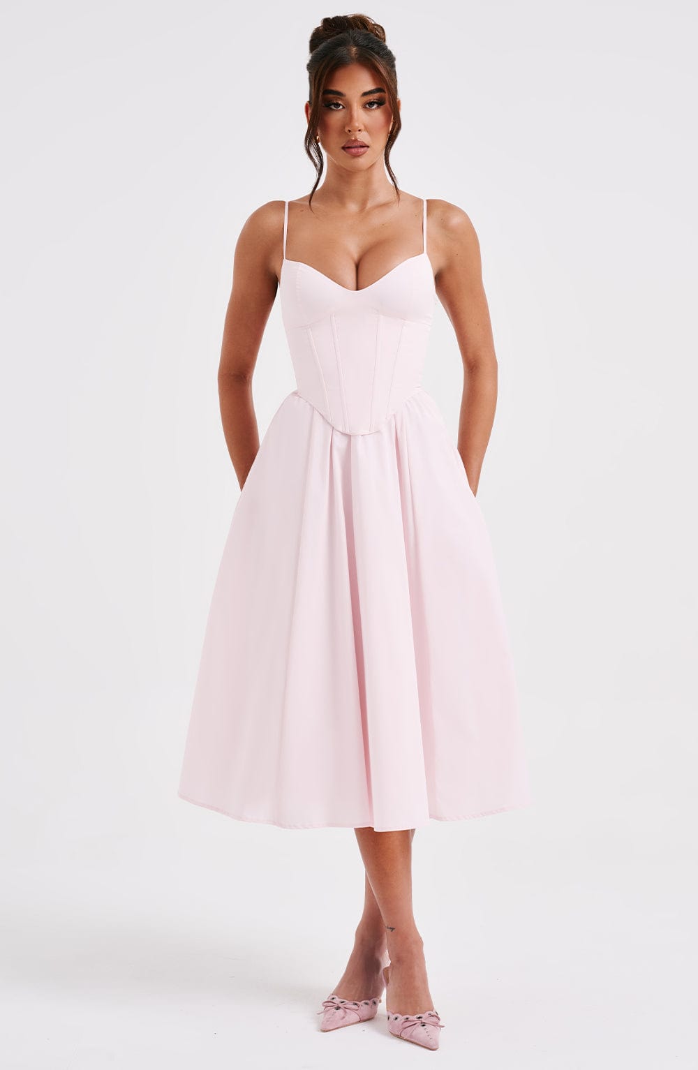 Flourenne Mariella Midi Dress in Blush