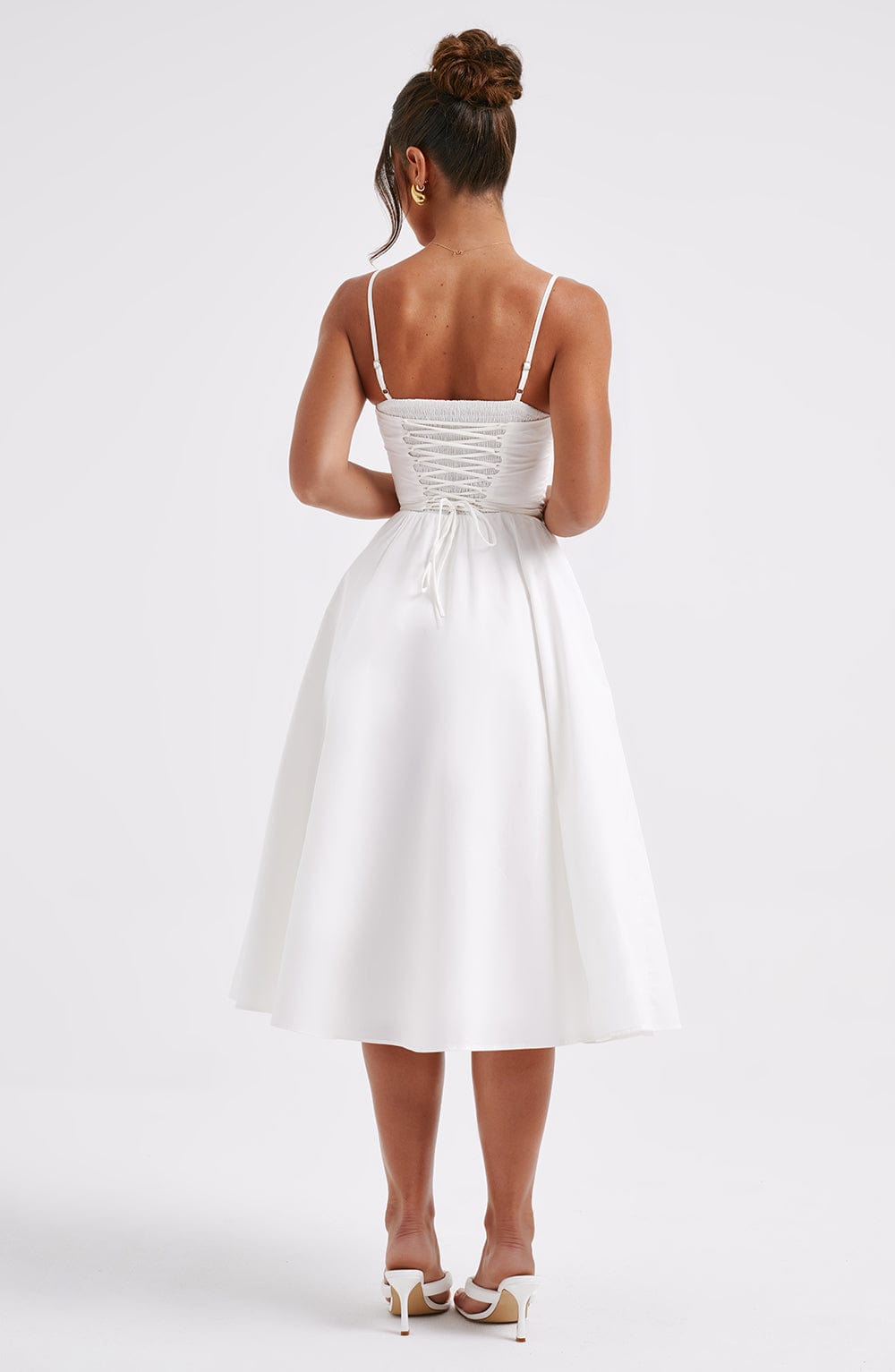 Flourenne Mariella Midi Dress in Ivory