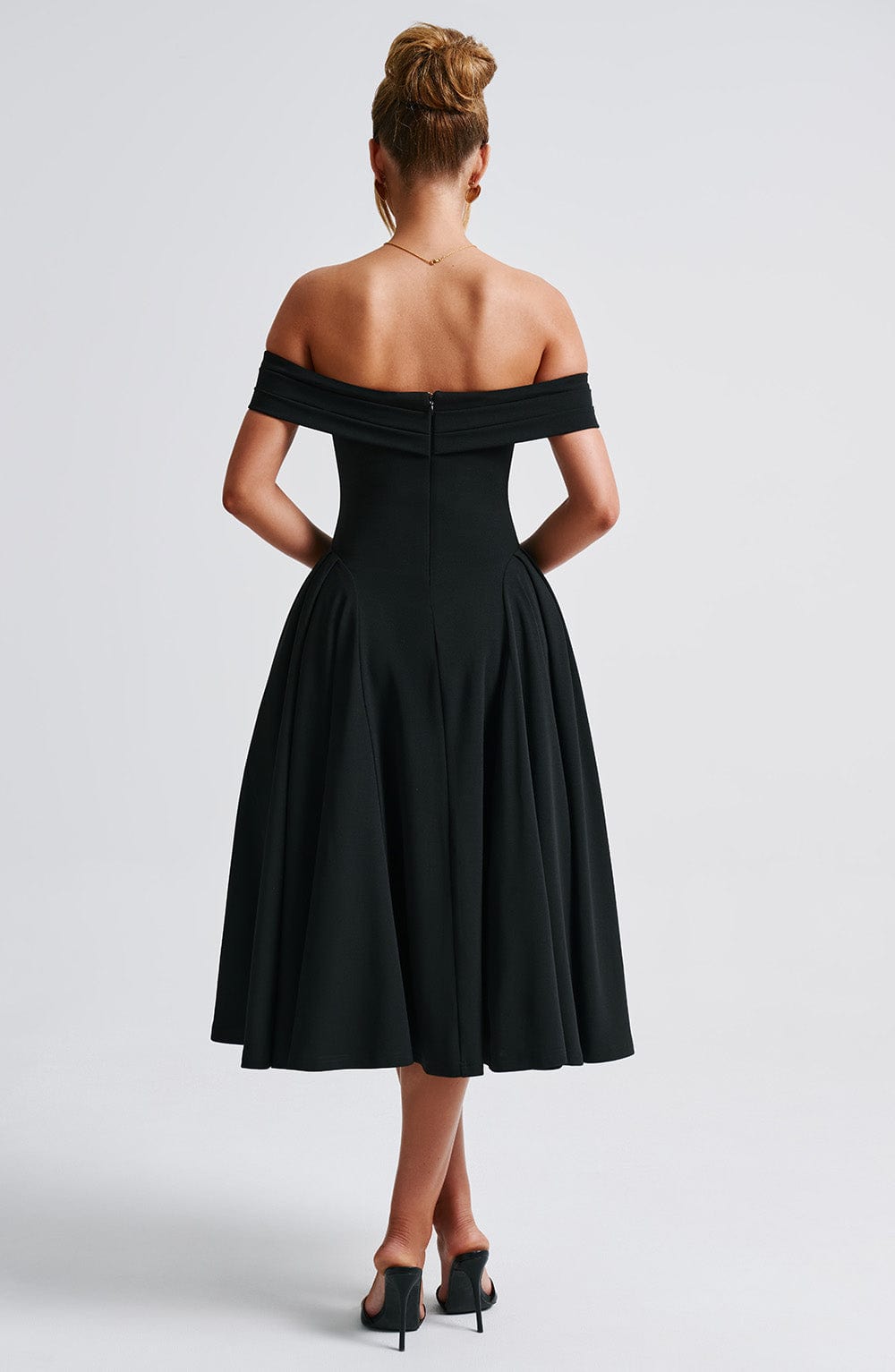 Flourenne Marinda Midi Dress in Black