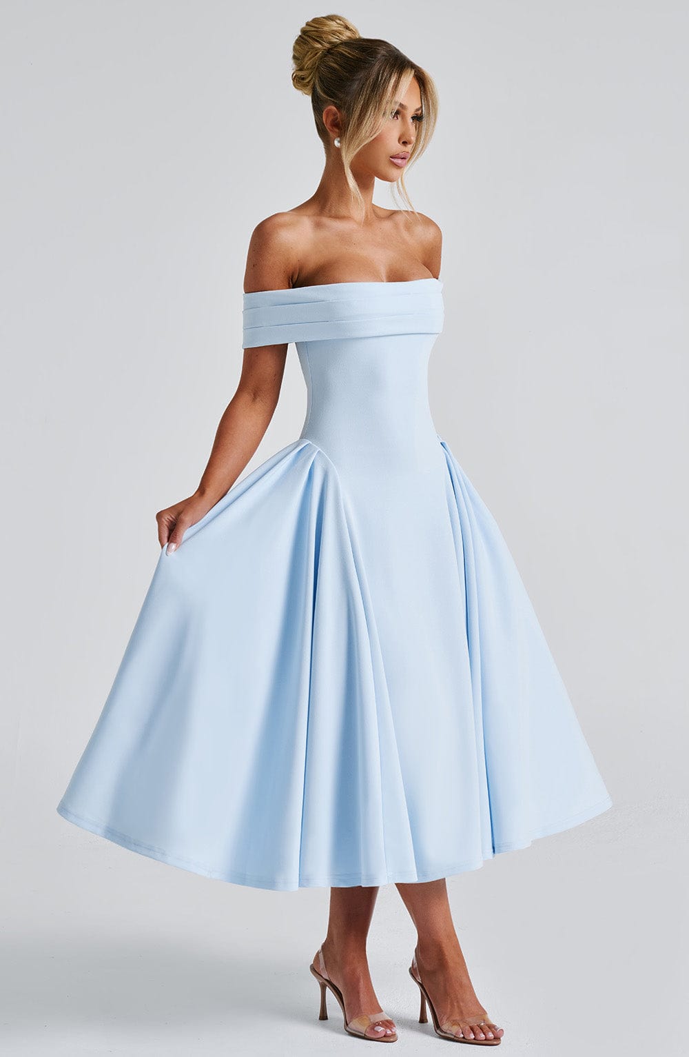 Flourenne Marinda Midi Dress in Blue