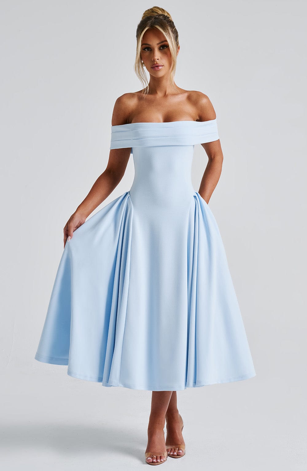 Flourenne Marinda Midi Dress in Blue