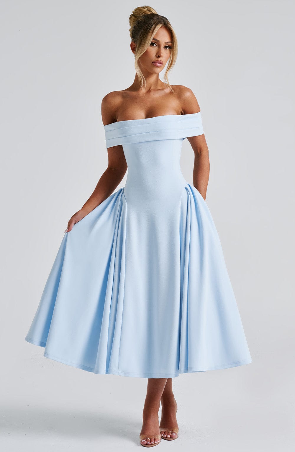 Flourenne Marinda Midi Dress in Blue