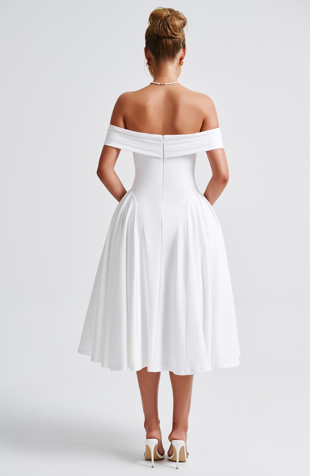 Flourenne Marinda Midi Dress in Ivory