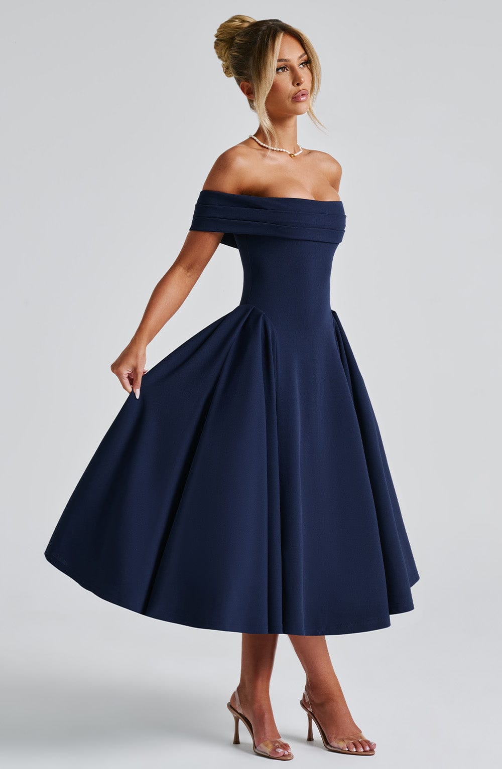 Flourenne Marinda Midi Dress in Navy