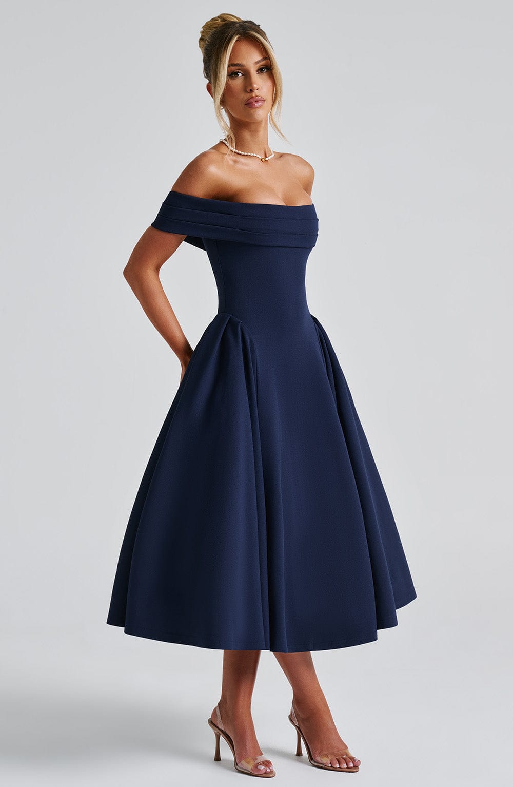 Flourenne Marinda Midi Dress in Navy