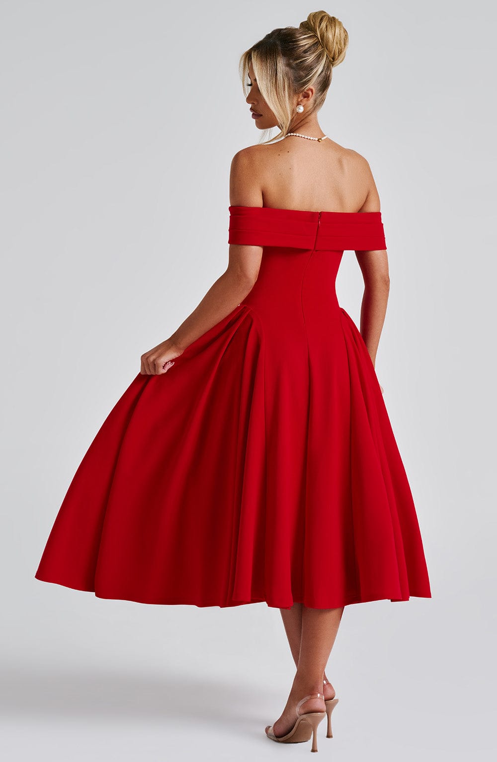 Flourenne Marinda Midi Dress in Red