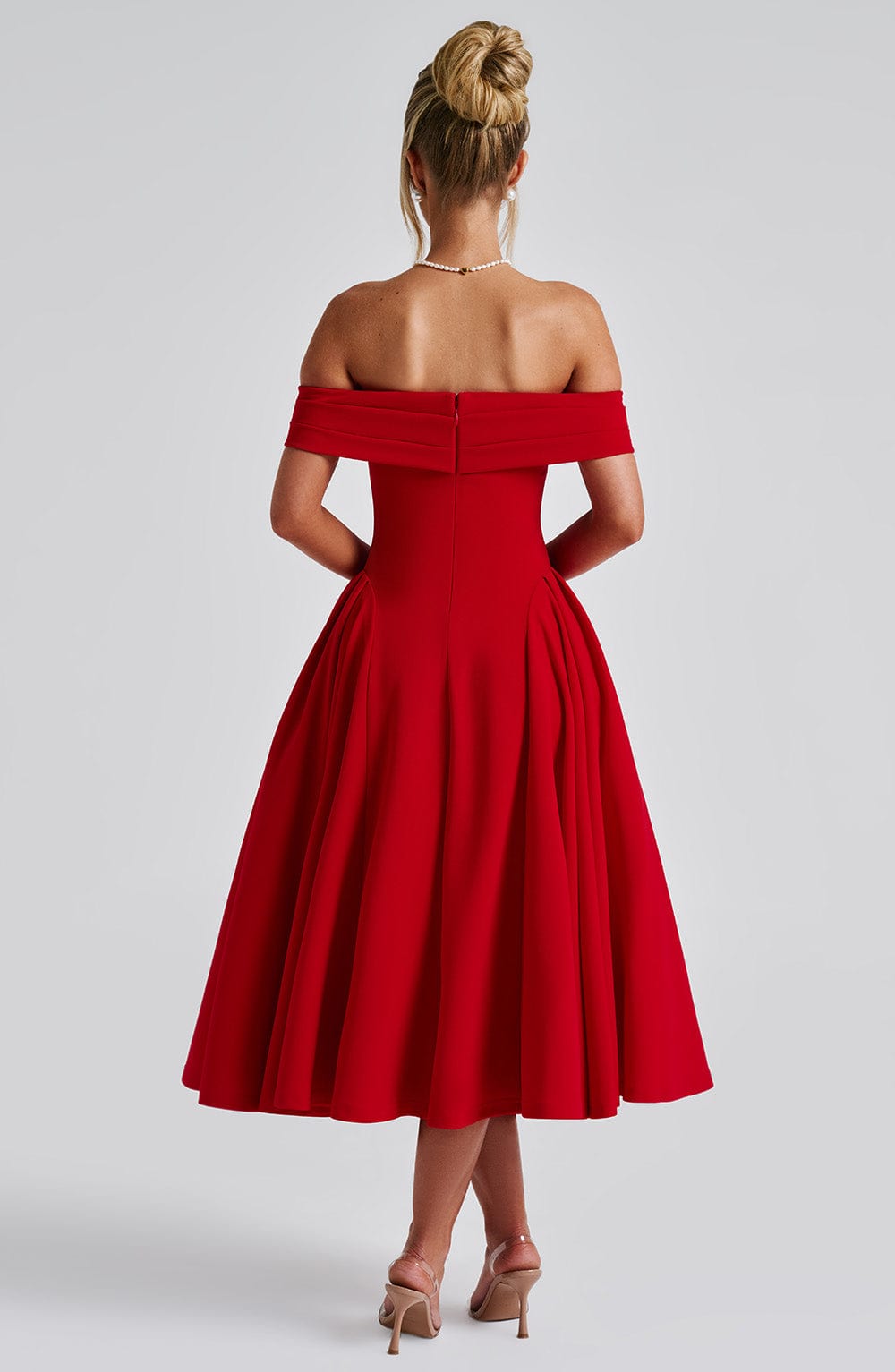Flourenne Marinda Midi Dress in Red